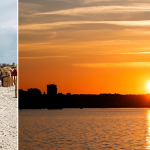 Sonnenuntergang, Strandleben und Fotografie